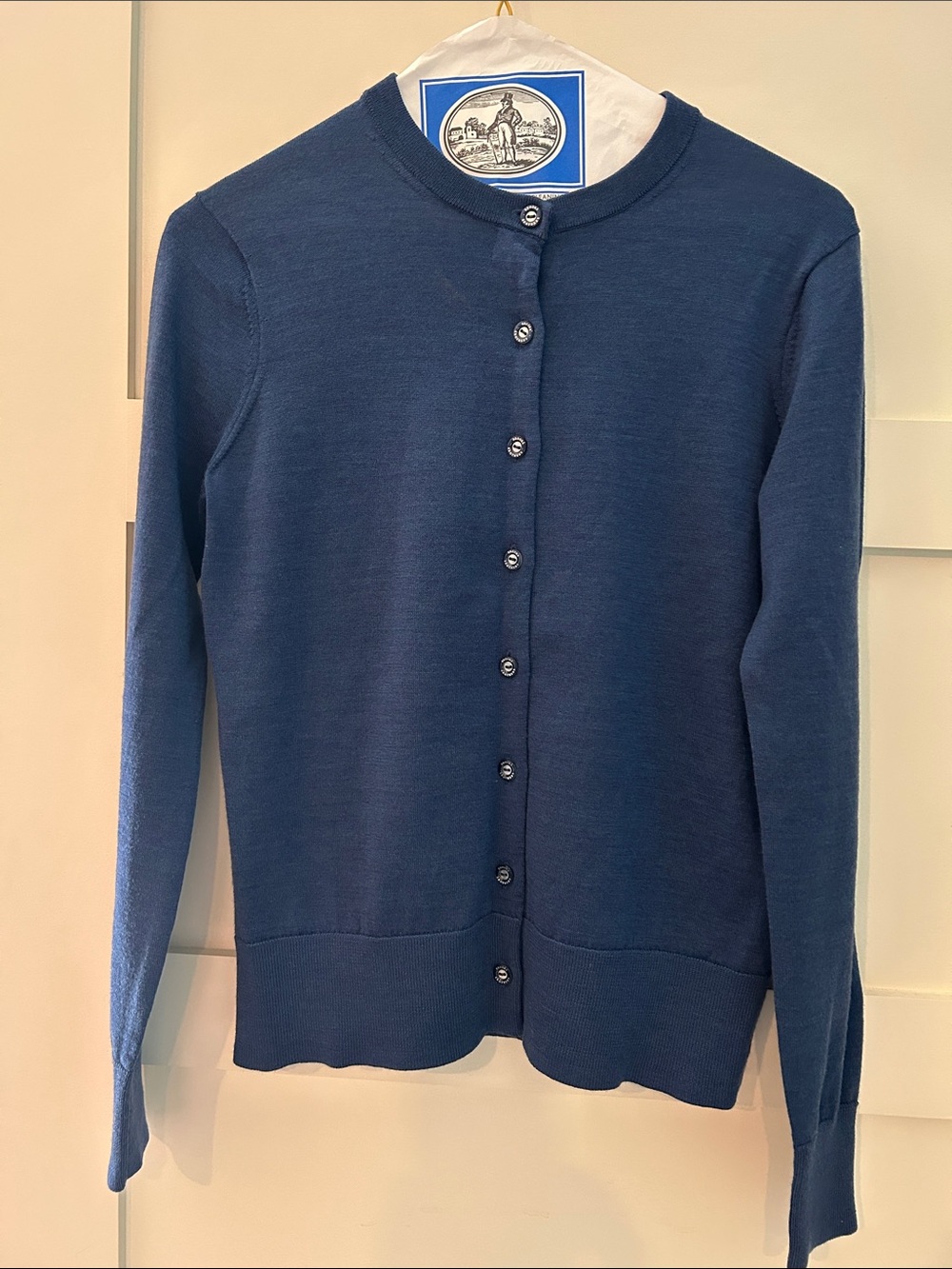 Brooks Brothers Navy Blue Crewneck Button-Front Cardigan